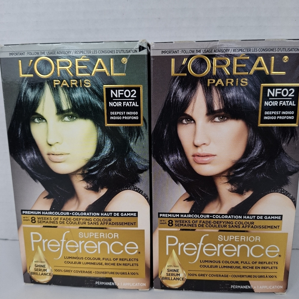 2x L'Oréal Hair Colour Superior Preference NF02 Noir Fatal Deepest Indigo - Picture 2 of 5